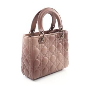 Dior Lady Cannage Handbag Pink Leather